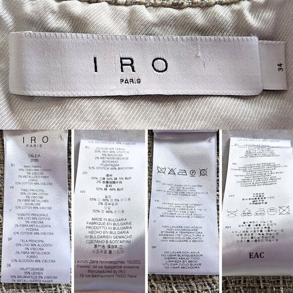 IRO Dilea Fringe Snap Mixed Beige & Metallic Silver Tweed Vest Jacket Size 34/XS - Picture 3 of 8